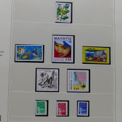 Collection timbres de Mayotte 1997-2011 neufs** complet en album Safe.