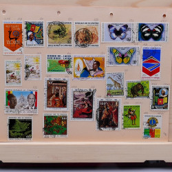 Lot de timbres France et Monde à trier en un carton.