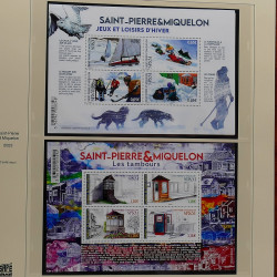 Collection timbres de Saint Pierre et Miquelon 1963-2024 neufs en 3 albums.