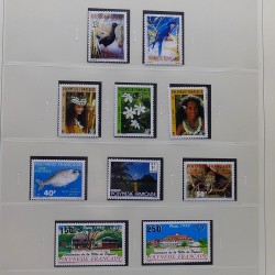 Collection timbres de Polynésie Française 1958-2024 neufs en 4 albums.