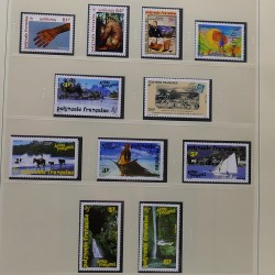 Collection timbres de Polynésie Française 1958-2024 neufs en 4 albums.