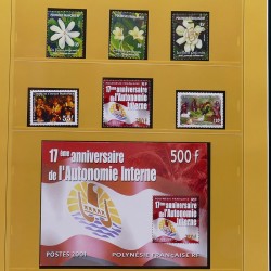 Collection timbres de Polynésie Française 1958-2024 neufs en 4 albums.
