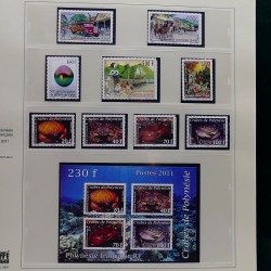 Collection timbres de Polynésie Française 1958-2024 neufs en 4 albums.