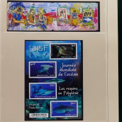 Collection timbres de Polynésie Française 1958-2024 neufs en 4 albums.