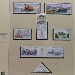 Collection timbres T.A.A.F. 2015-2025 neufs en deux albums.