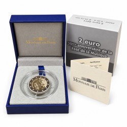 2 euros commémorative France 2011 - Fête de la Musique en coffret BE.