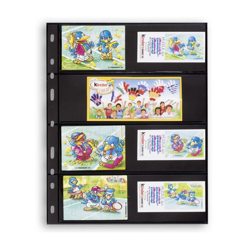Recharges noires Optima à 4 bandes pour timbres-poste.