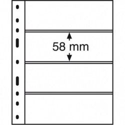 Recharges transparentes Optima à 4 bandes pour timbres-poste.