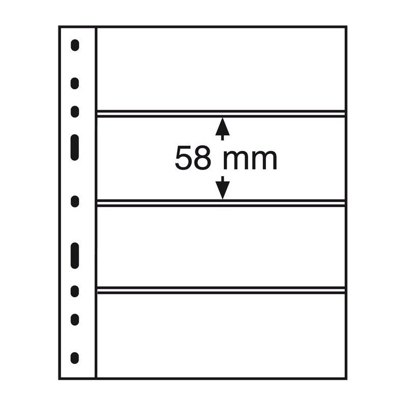 Recharges transparentes Optima à 4 bandes pour timbres-poste.