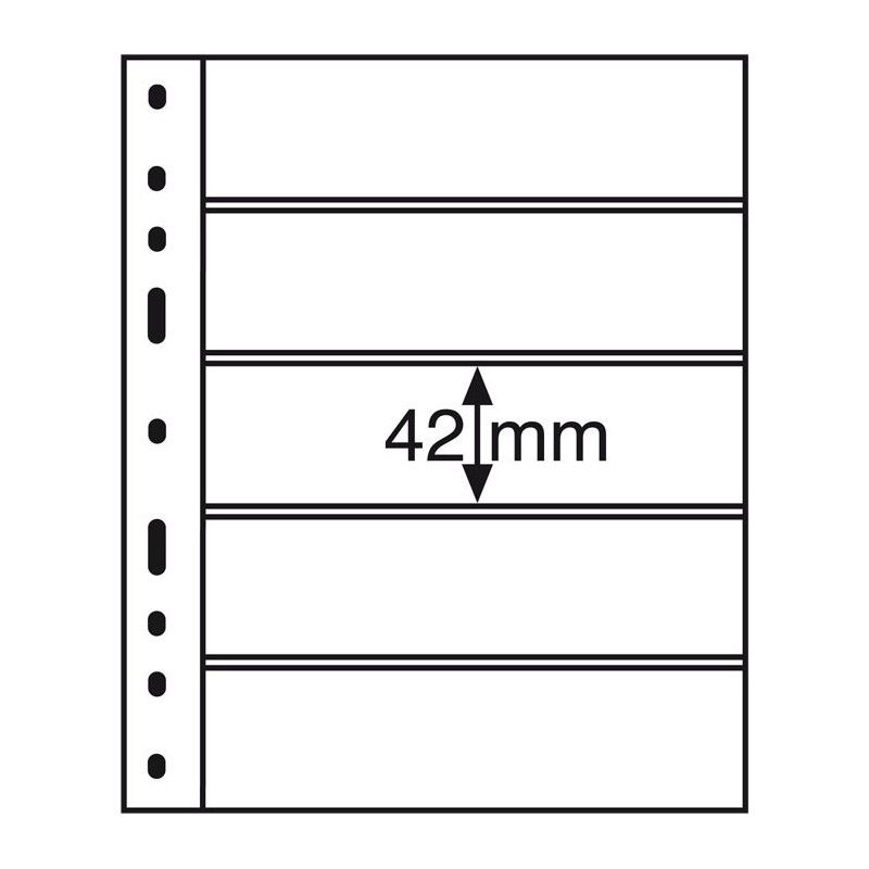 Recharges transparentes Optima à 5 bandes pour timbres-poste.