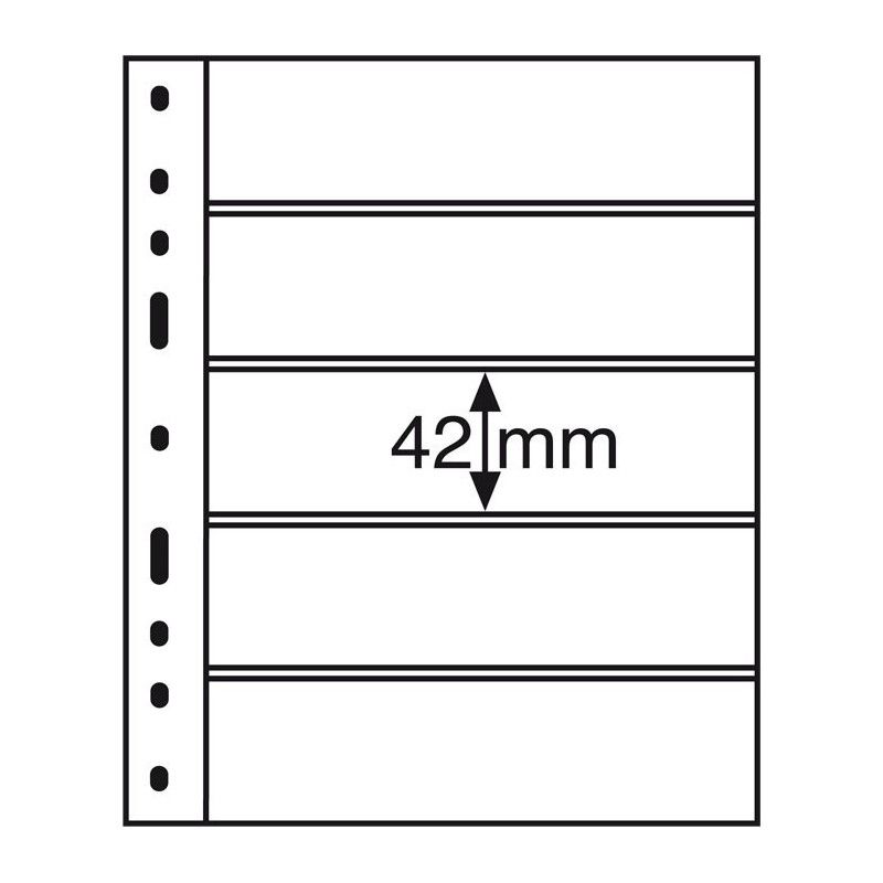 Recharges transparentes Optima à 5 bandes pour timbres-poste.