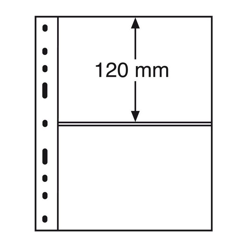 Recharges transparentes Optima à  2 bandes pour cartes postales, lettres.