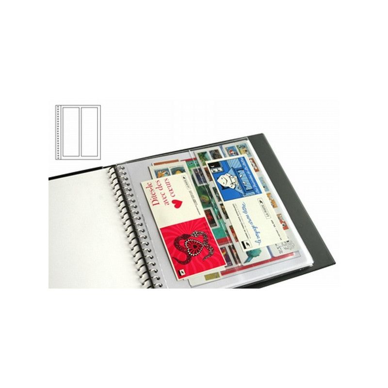 Recharges transparentes Supra Yvert à 2 bandes verticales pour carnets de timbres.
