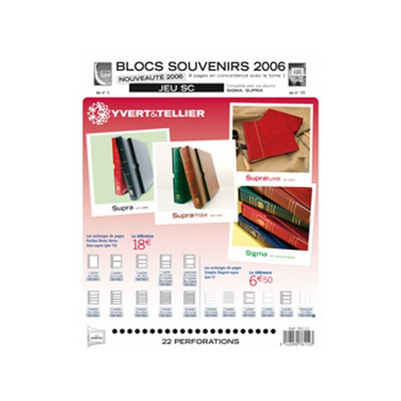 Jeux SC France blocs souvenirs 2006 avec pochettes de protection.