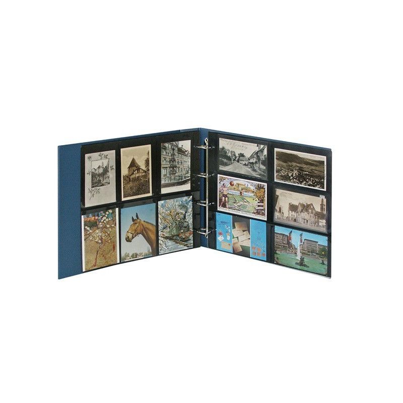 Reliure standard XL Lindner pour cartes postales.