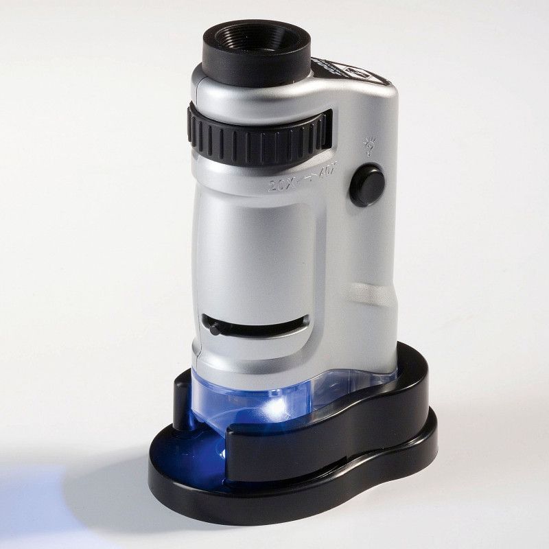 Microscope lumineuse LED, grossissement 40 fois.
