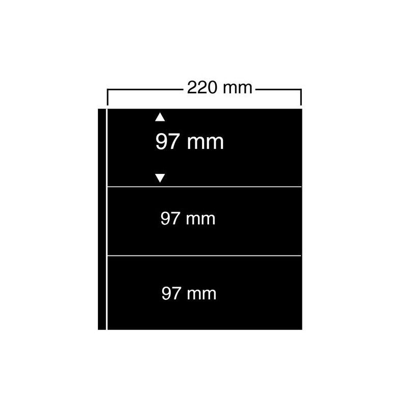 Feuilles noires compact A4 Safe à 3 bandes pour carnets.