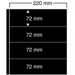 Feuilles noires compact A4 Safe à 4 bandes pour timbres-poste.