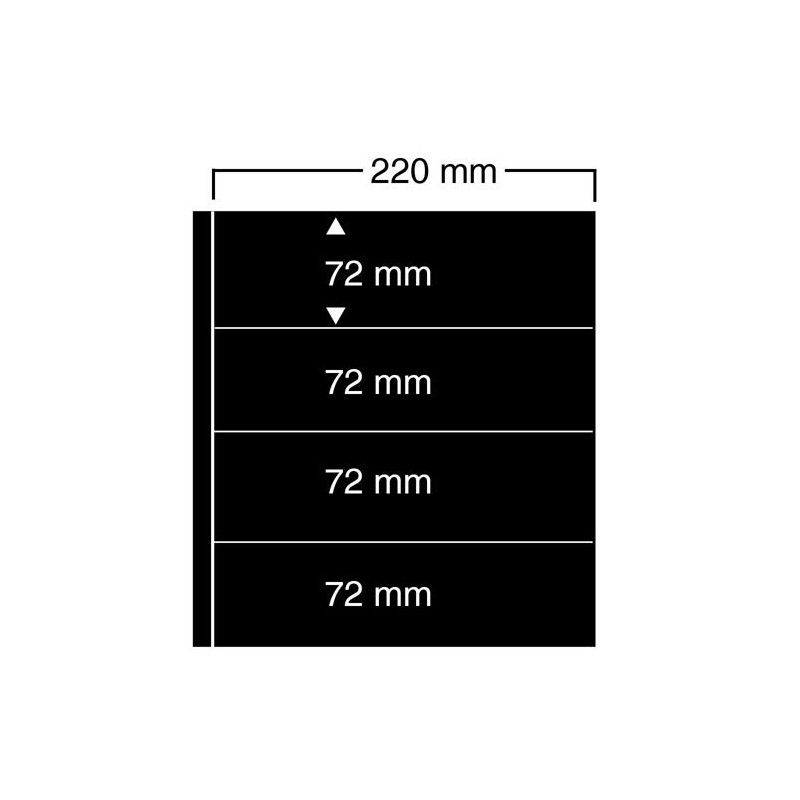 Feuilles noires compact A4 Safe à 4 bandes pour timbres-poste.