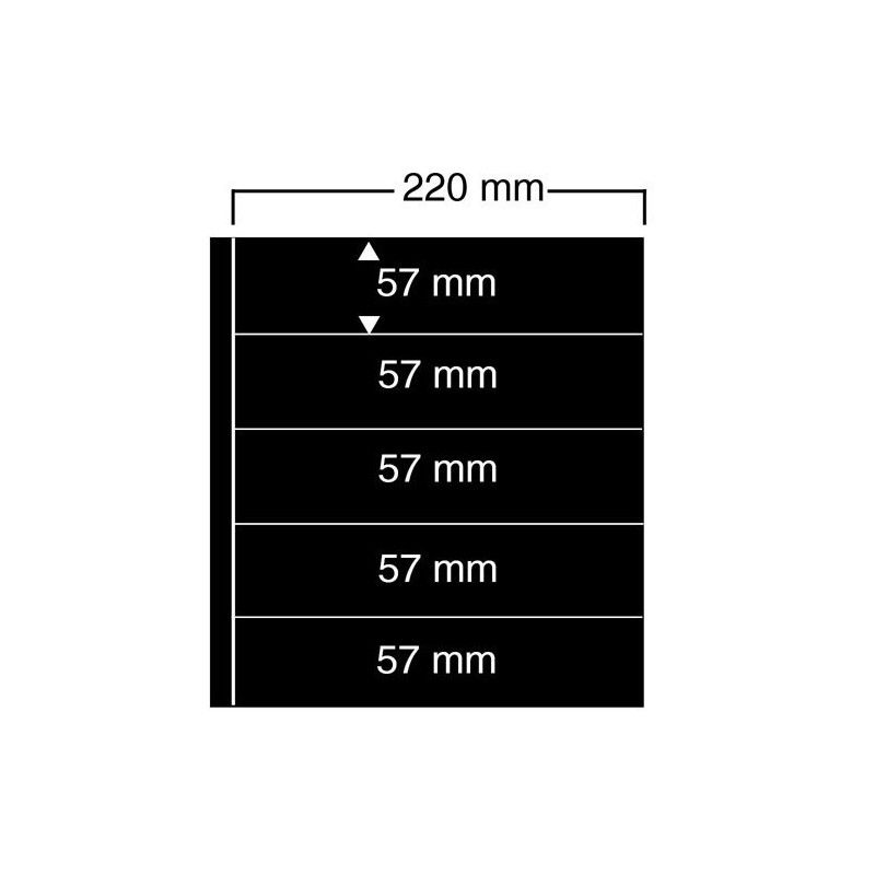 Feuilles noires compact A4 Safe à 5 bandes pour timbres-poste.