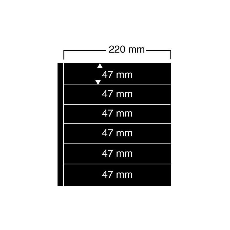 Feuilles noires compact A4 Safe à 6 bandes pour timbres-poste.