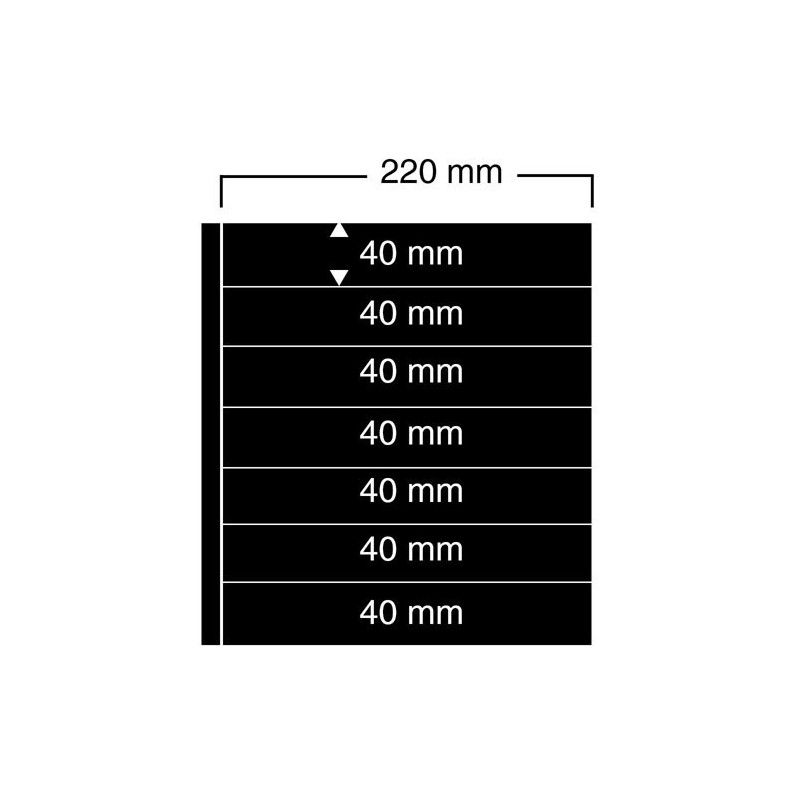 Feuilles noires compact A4 Safe à 7 bandes pour timbres-poste.