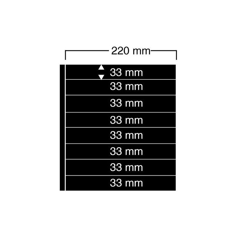 Feuilles noires compact A4 Safe à 8 bandes pour timbres-poste.