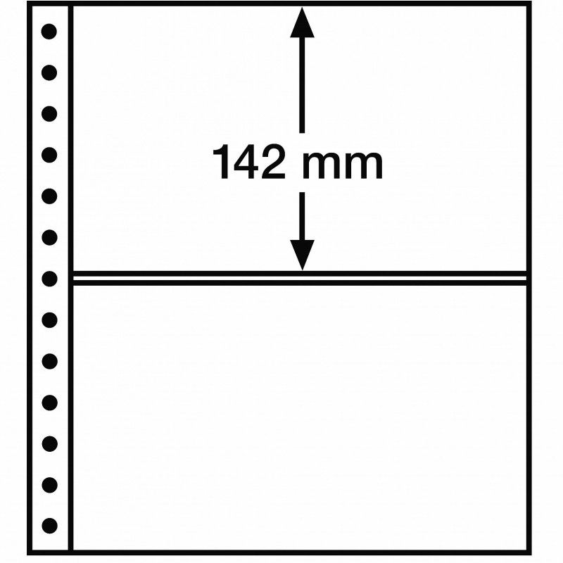 Feuille R Leuchturm à 2 bandes pour reliures à anneaux.