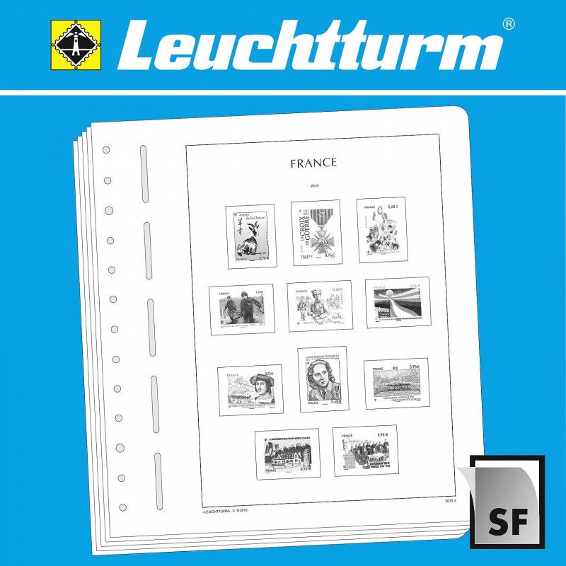 Feuilles neutres Leuchtturm pour carnets "Journée du Timbre" 237 x 58 mm.
