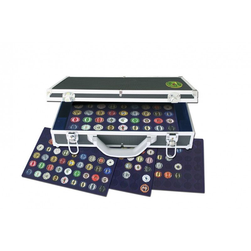 Valisette pour ranger 270 muselets de champagne.