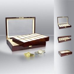 Coffret en bois laqué pour 12 montres de collection.