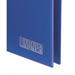 Reliure Uniplate Lindner bleue à 3 anneaux.