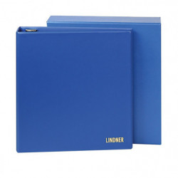 Reliure Uniplate Lindner bleue avec boitier de protection.