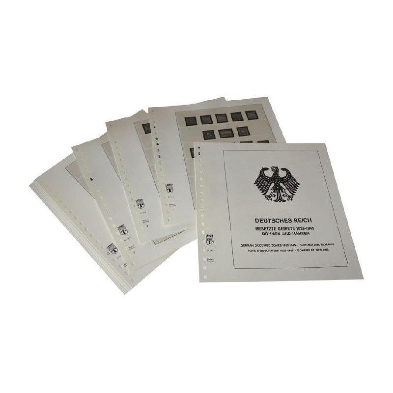Feuilles préimprimées Lindner-T Bohême-Moravie 1939-1945.
