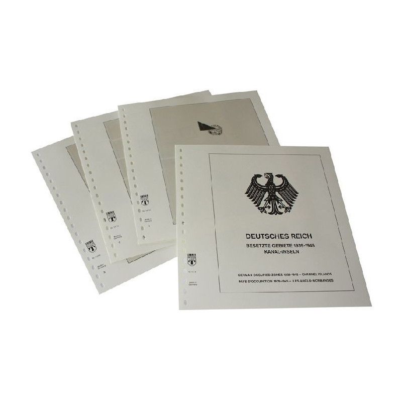 Feuilles préimprimées Lindner-T Occupation iles anglo-normandes 1940-1943.