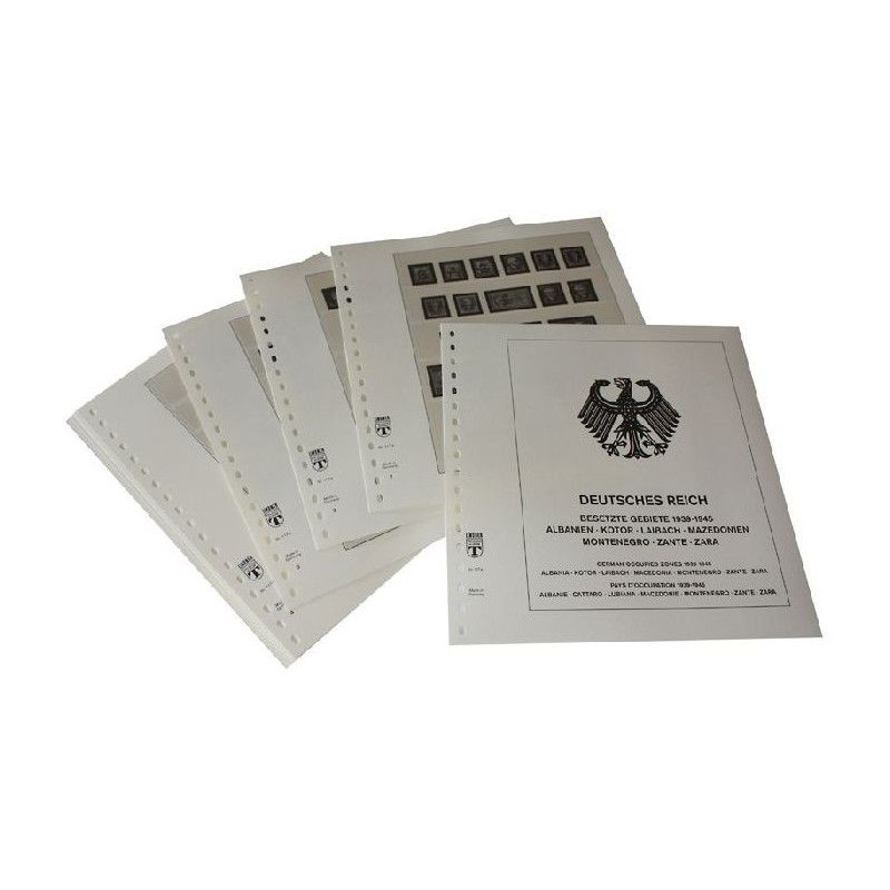 Feuilles préimprimées Lindner-T Pays d'occupation Allemande 1943-1945.