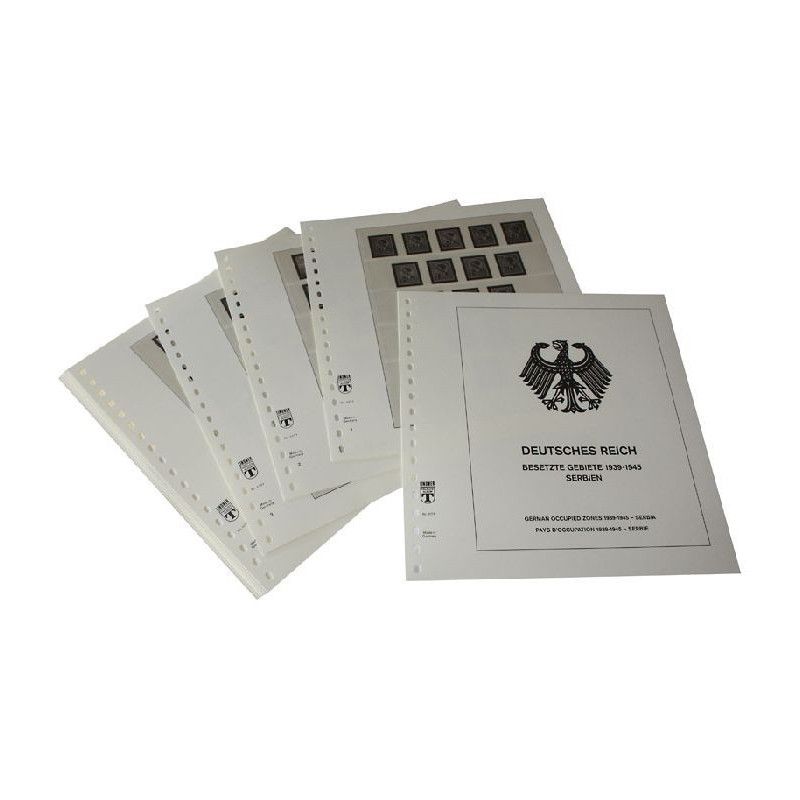 Feuilles préimprimées Lindner-T Occupation Allemande de Serbie 1941-1943.