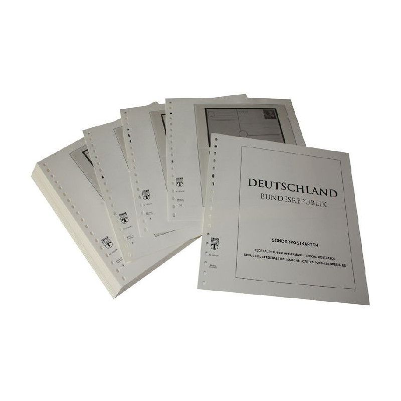 Feuilles préimprimées Lindner-T Allemagne Cartes postales spéciales 1949-2011.