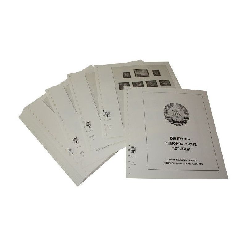 Feuilles pré imprimées Lindner-T Allemagne de l'Est complet 1949-1990.