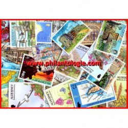 Alderney timbres de collection tous différents.
