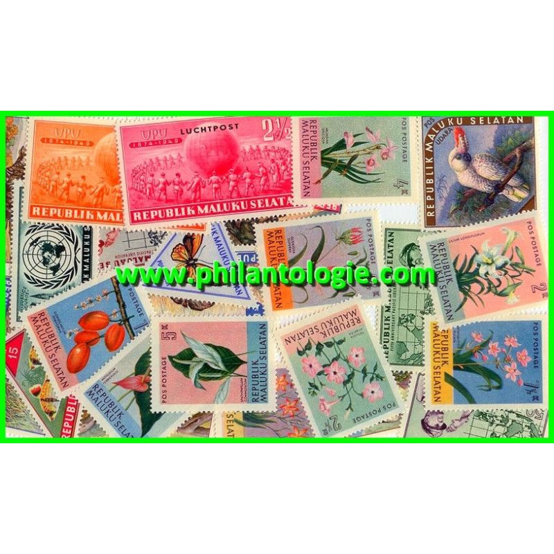 Maluku Selatan 25 timbres de collection tous différents.