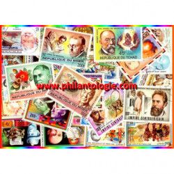 Prix Nobel 25 timbres thématiques tous différents.
