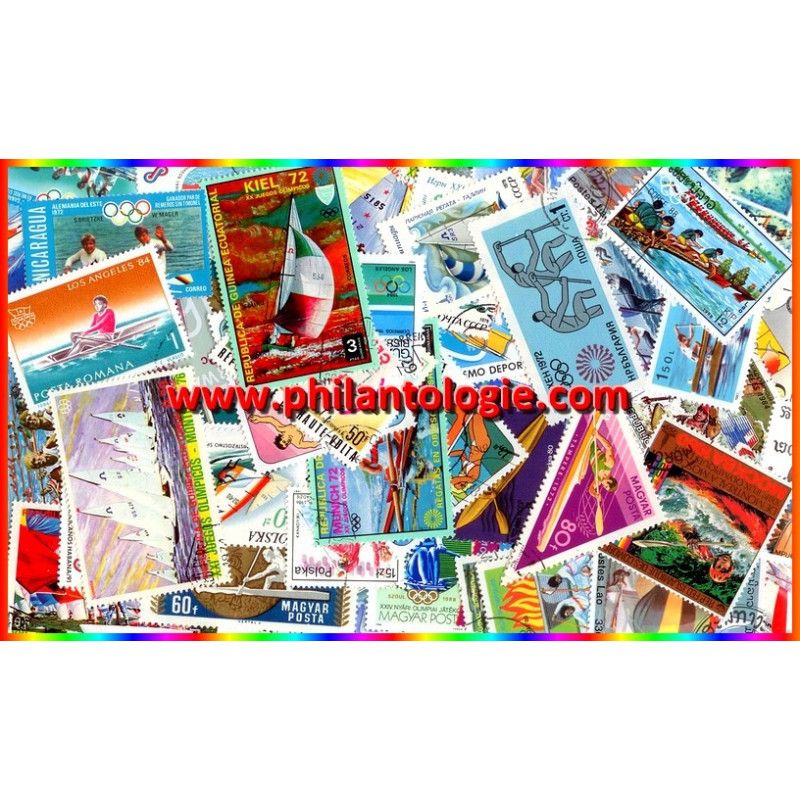 Sports Nautiques 50 timbres thématiques tous différents.