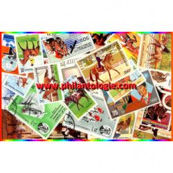 Hippisme 50 timbres thématiques tous différents.
