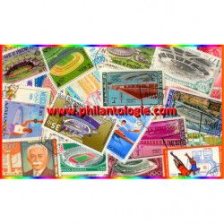 Stades 25 timbres thématiques tous différents.