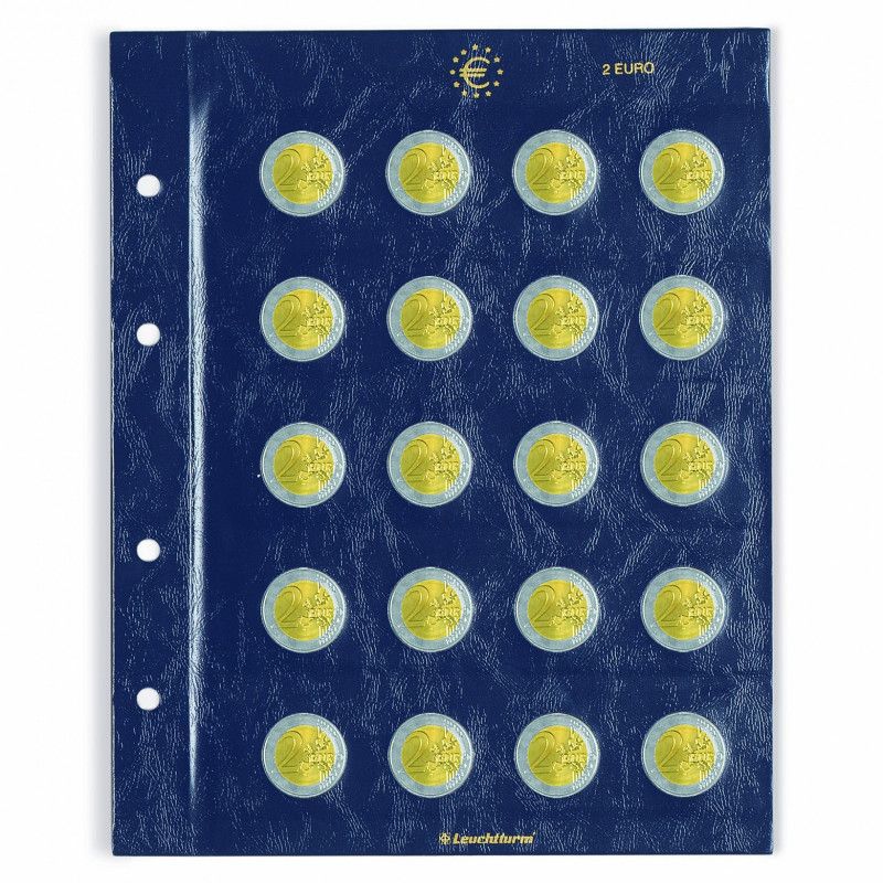 Feuilles numismatiques Vista pour 2 euros commémoratives.