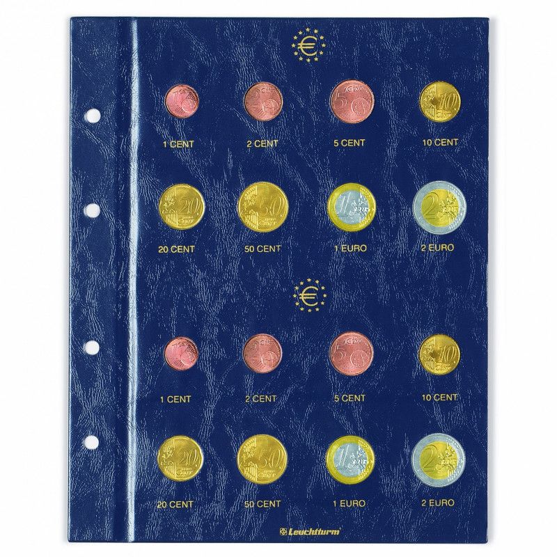 Feuilles numismatiques Vista pour 2 séries euro.