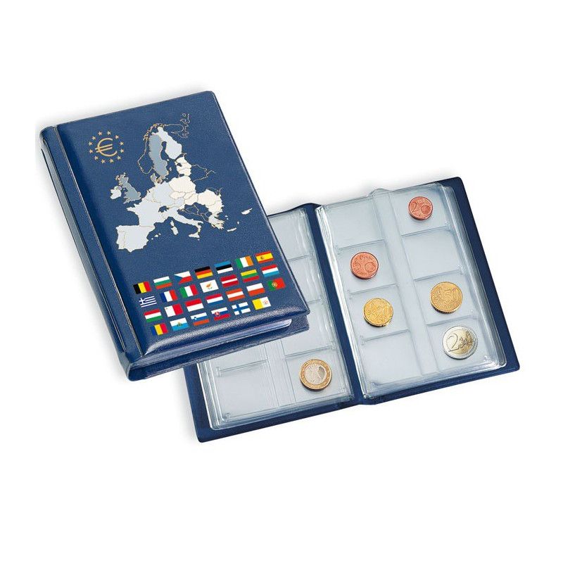 Album numismatique de poche pour 12 séries d'euros.