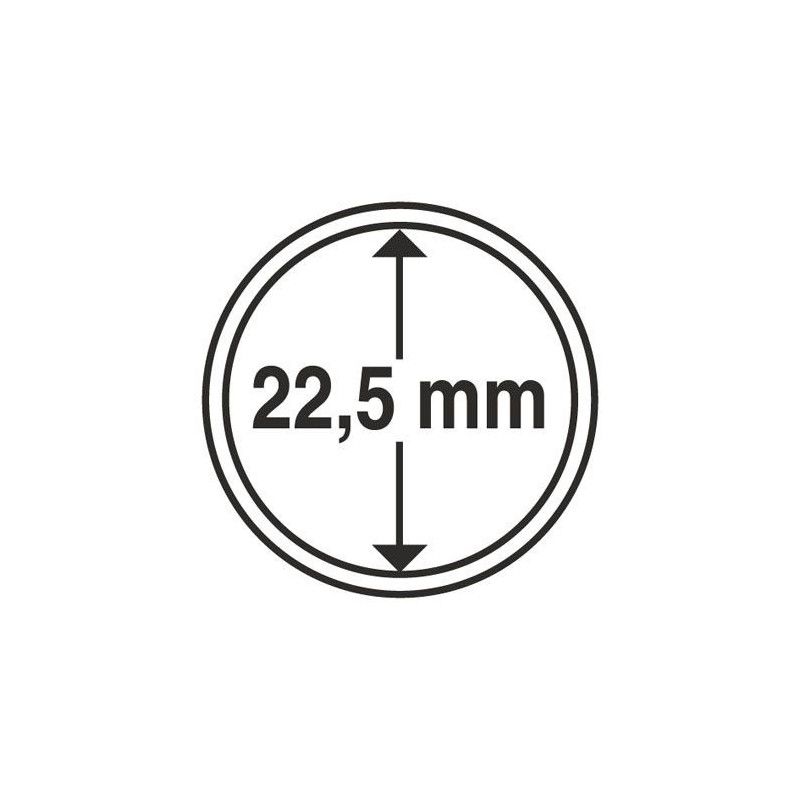 Capsules rondes 22,5mm pour monnaies de collection.