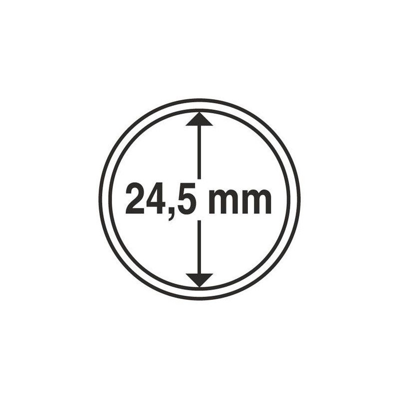 Capsules rondes 24,5mm pour monnaies de collection.